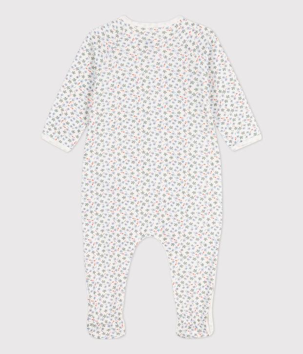 Slaappakje in molton met print voor baby's wit/multicouleur