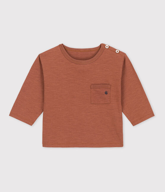 Tee-shirt manches longues bébé en coton marron CINA