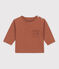 Tee-shirt manches longues bébé en coton marron CINA