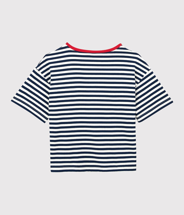 Tee-shirt LE BOXY en coton Femme bleu/blanc