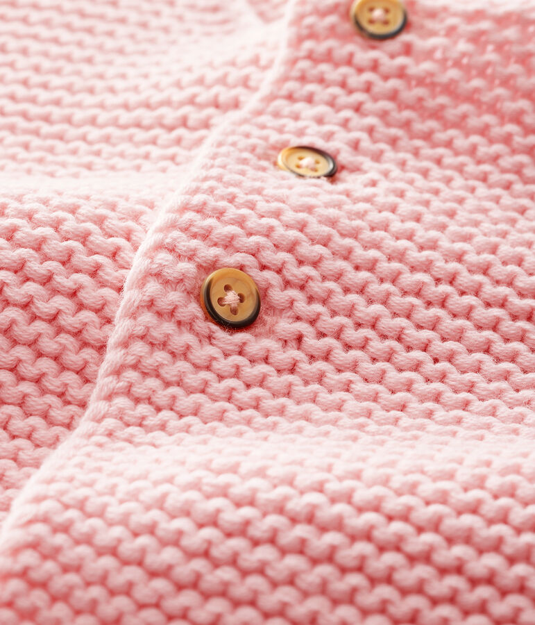 Cardigan van wol en katoen voor baby meisje roze