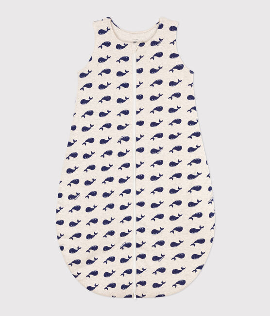 Katoenen babytrappelzakje met walvisprint TOG 2 beige MONTELIMAR/blauw MEDIEVAL