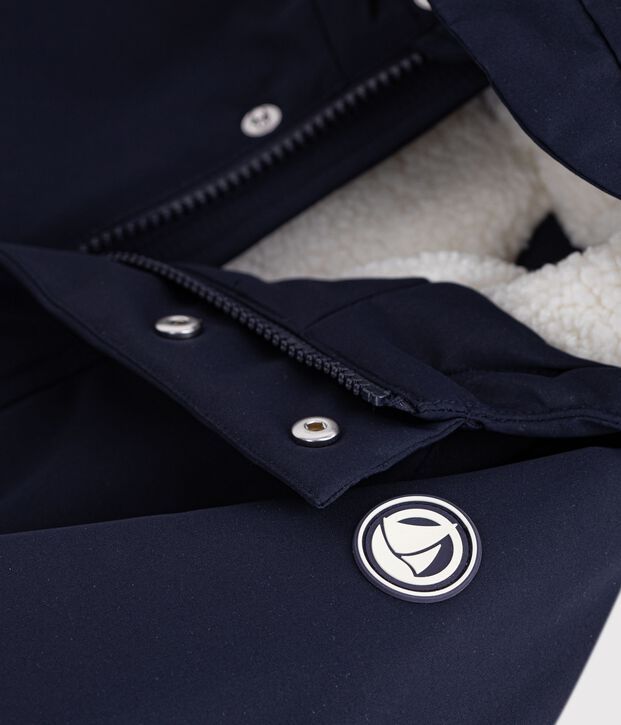 Halflange effen parka voor kinderen SMOKING
