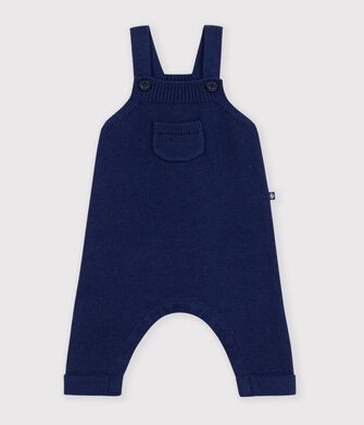 Salopette b&eacute;b&eacute; unie en tricot laine et coton