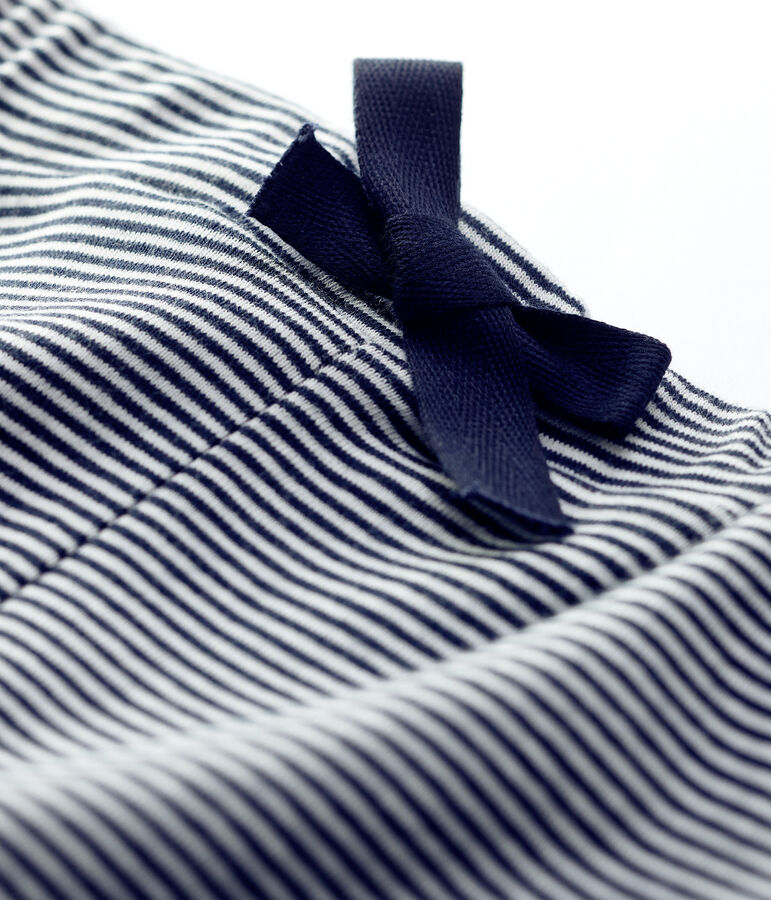 Short van biokatoen met 'milleraies'-streepjes voor baby's blauw/wit