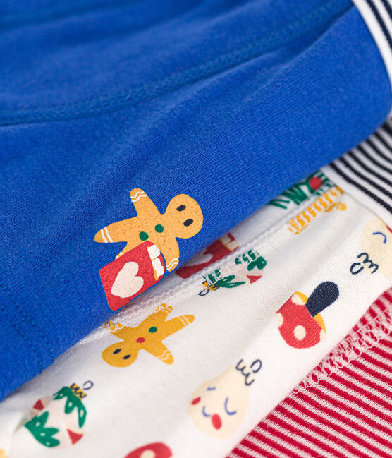 Set met drie katoenen boxershorts in kerstthema voor kinderen variante 1