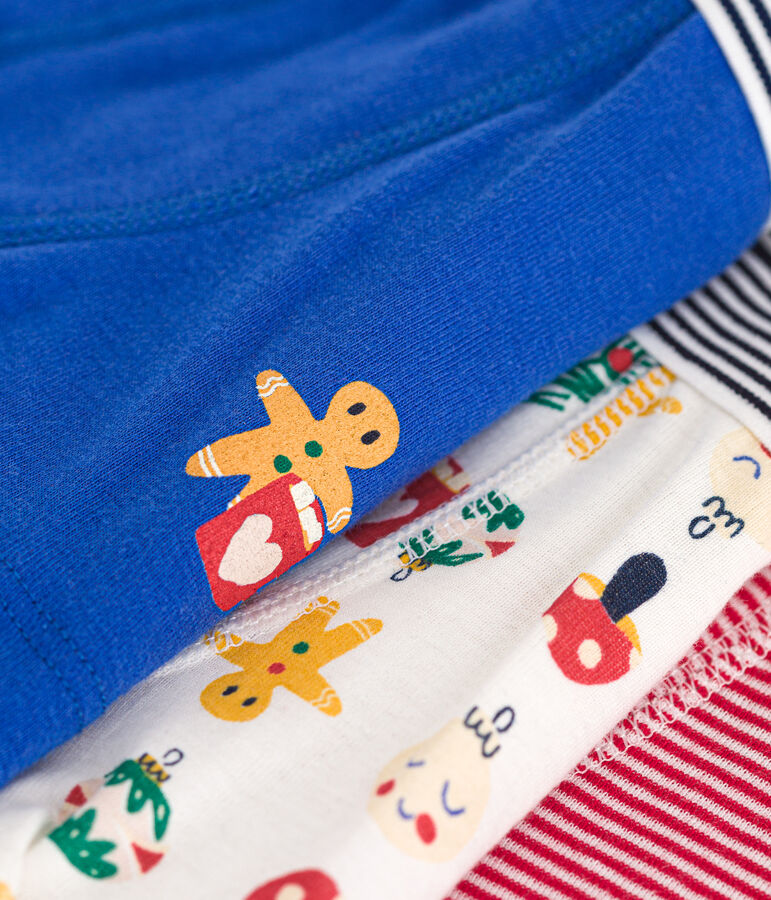 Lot de 3 boxers No&euml;l en coton enfant multicouleur