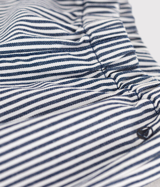 Pantalon bébé en toile rayée bleu MEDIEVAL/blanc MARSHMALLOW
