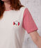 Korte katoenen damespyjama Petit Bateau X Snoopy wit MARSHMALLOW/wit MULTICO