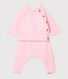 Ensemble deux pièces bébé en coton, laine mérinos et polyester