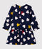 Robe matelassée bébé. bleu SMOKING/blanc MULTICO