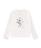 T-shirt met lange mouwen meisjes wit MARSHMALLOW