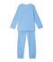 Pyjama fille rayé milleraies bleu DELPHINIUM/blanc ECUME