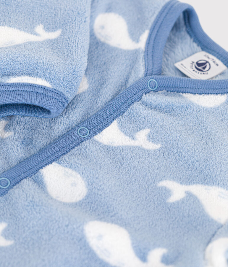 Slaappakje in fleece voor baby's blauw/wit