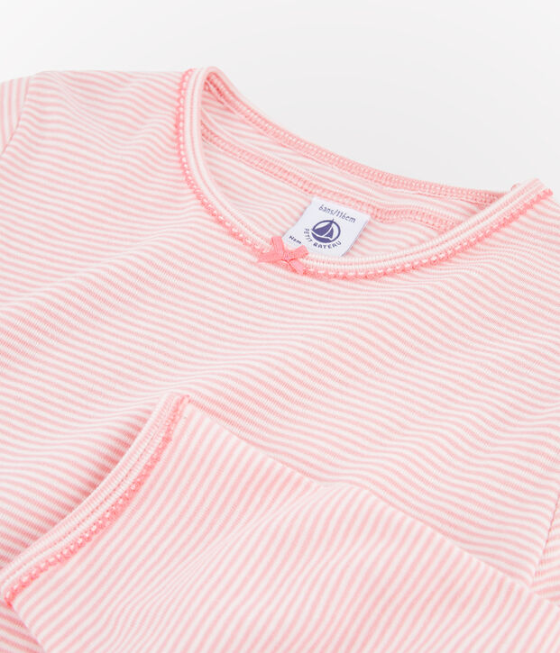 Lot de 2 pyjamas petite fille en c&ocirc;te multicouleur