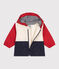 Coupe-vent b&eacute;b&eacute; imprim&eacute; colorblock, doublure milleraies rouge/multicouleur