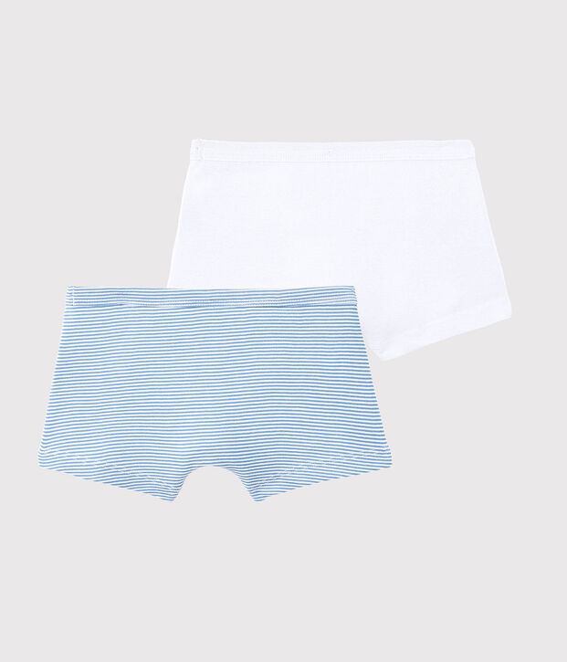 Set van 2 blauwe milleraies boxers van biologisch katoen voor kleine jongens multicouleur