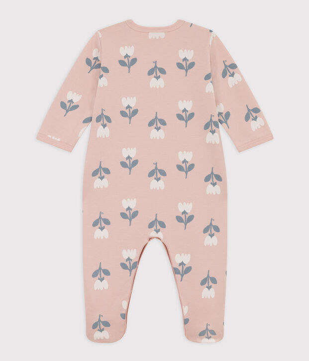 Slaappakje in molton met print voor baby's roze/multicouleur