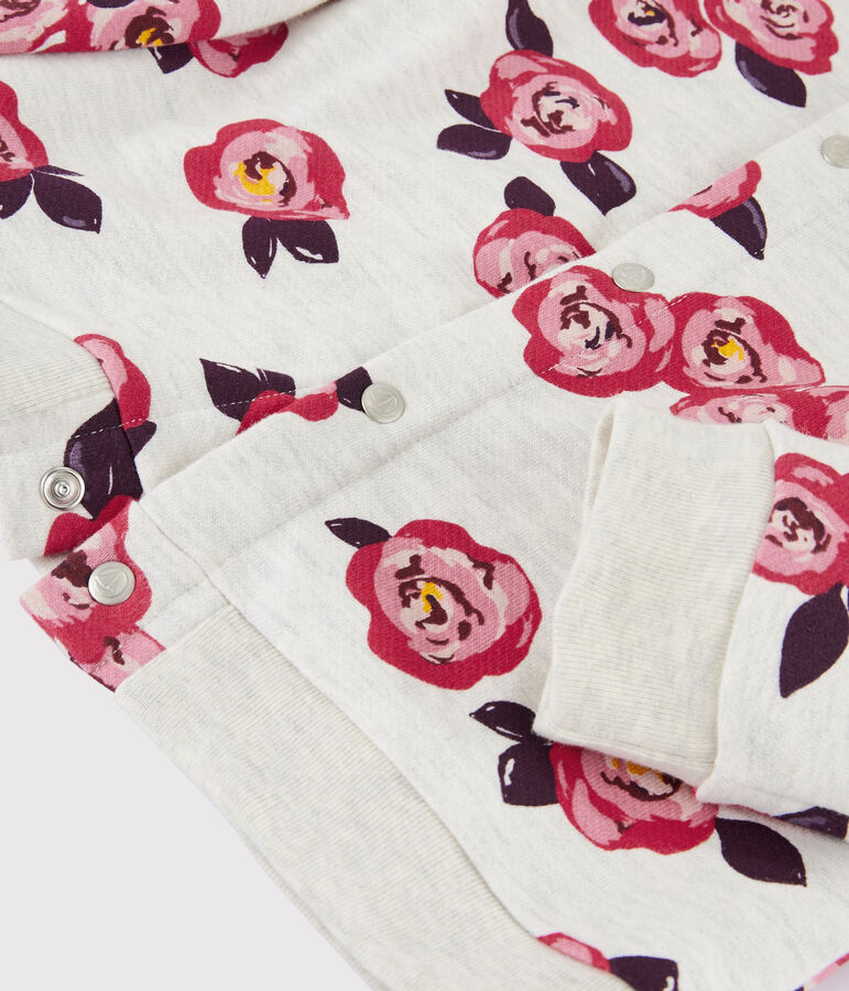 Cardigan en molleton enfant Fille beige/multicouleur