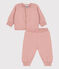 Tweedelig setje van tricot uit wol en katoen roze SALINE