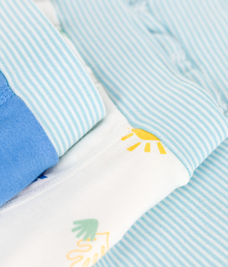 Setje met 3 katoenen boxershorts met omhulde tailleband met prints multicouleur