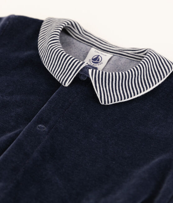 Fluwelen slaappakje met kraag baby blauw SMOKING