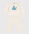 Setje van tricot uit wol en katoen voor baby's wit MARSHMALLOW