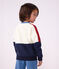 Sweatshirt enfant en coton uni colorblock &eacute;cru/multicouleur