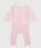 Ensemble 3 pièces bébé imprimé cœurs et fleurs et body brodé rose JOLI/blanc MULTICO