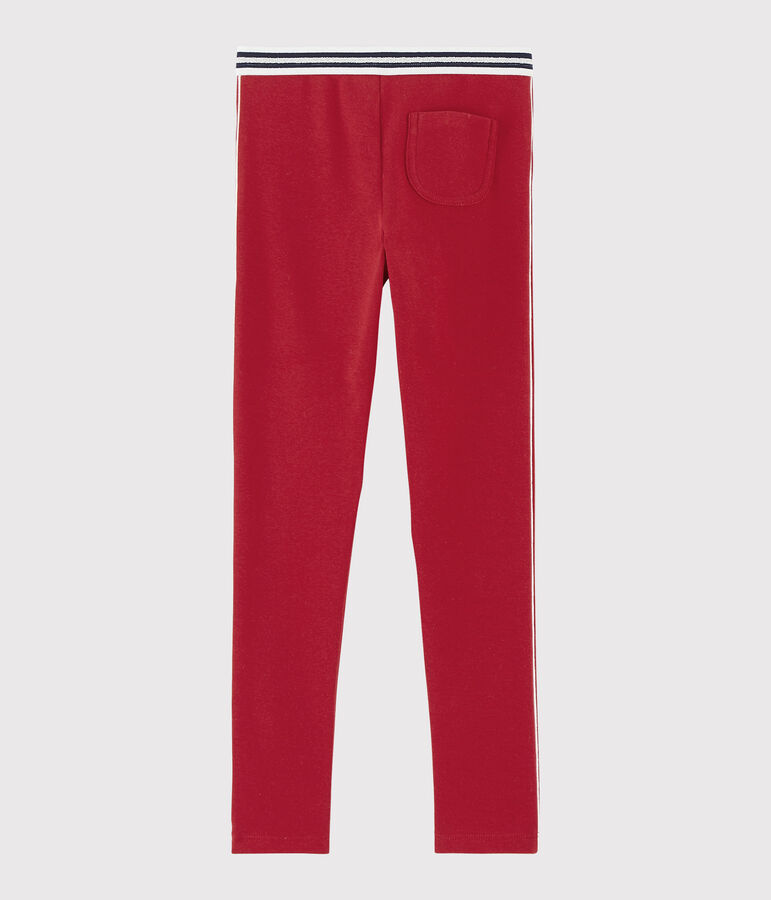 Jegging en coton &eacute;lasthanne enfant fille rouge