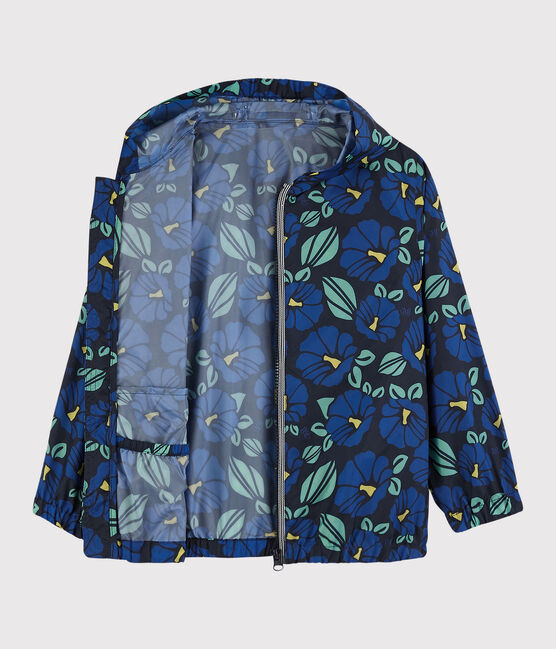 Windjack van gerecycled polyester voor jongens blauw SMOKING/wit MULTICO