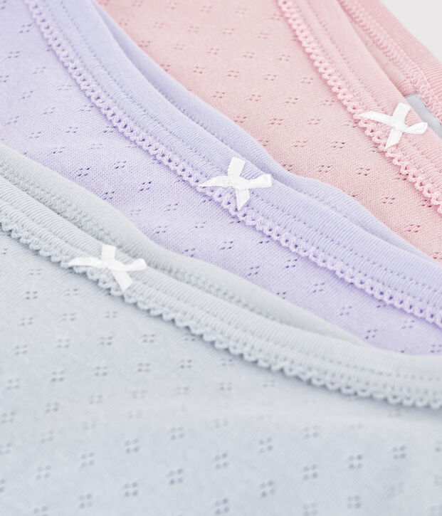 Lot de culottes enfant en coton ajour&eacute; taille haute multicouleur