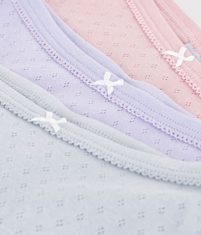 Lot de culottes enfant en coton ajour&eacute; taille haute multicouleur