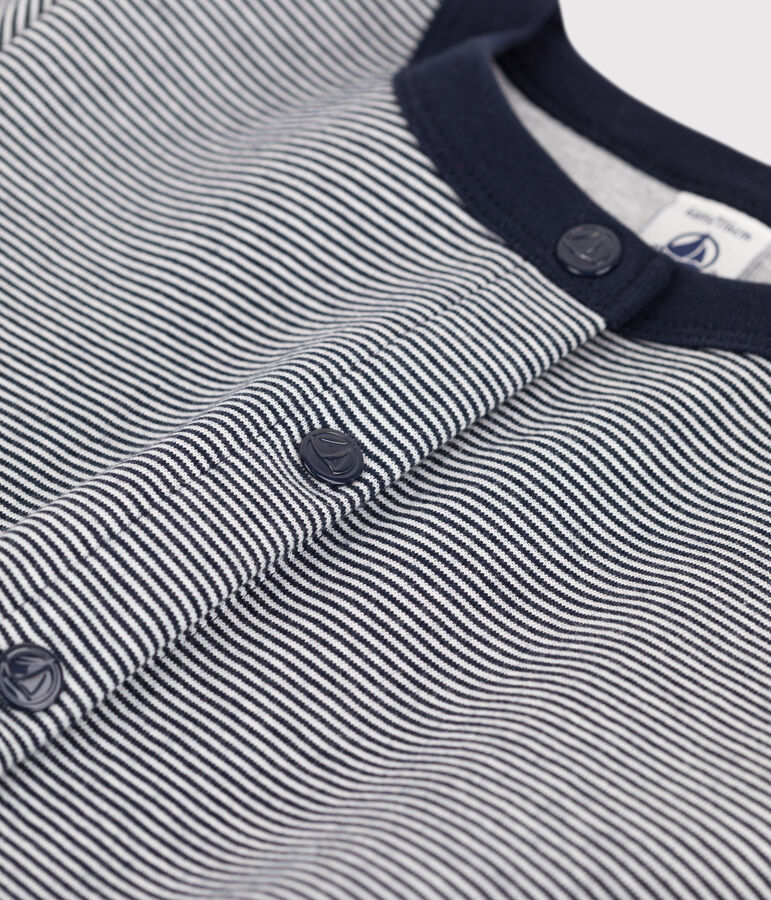 Meisjescardigan in dubbele jersey blauw/wit