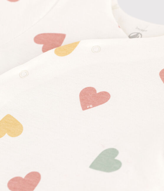 Lang pakje van katoen voor baby's wit MARSHMALLOW/wit MULTICO