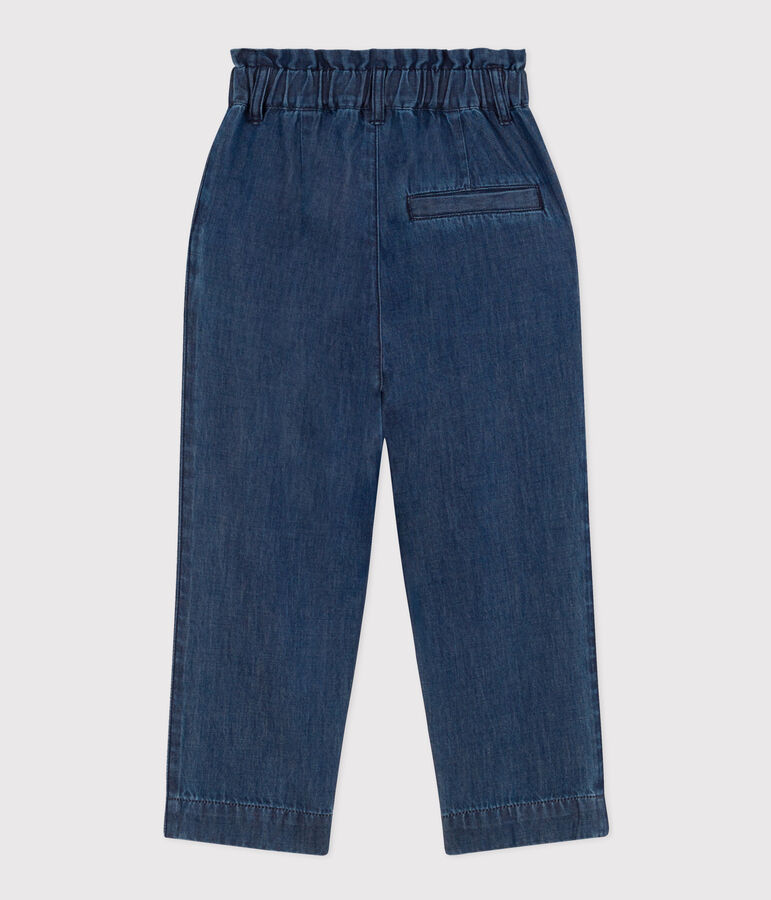 Rechte broek in licht denim voor meisjes blauw DENIM
