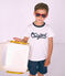 T-shirt met korte mouwen voor jongens wit MARSHMALLOW