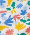 Korte bedrukte tuinbroek in popeline met bloemenprint voor baby's wit MARSHMALLOW/wit MULTICO