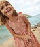 Robe sans manches enfant en coton imprimé orange ABRICOT/ MARSHMALLOW
