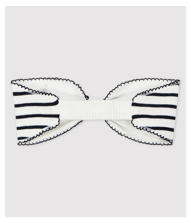 Haarband van katoen voor baby's. wit/blauw