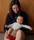 Katoenen overslagbody met lange mouwen voor baby's