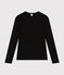 L'ICONIQUE, T-shirt voor dames met cocottesteek in katoen zwart BLACK