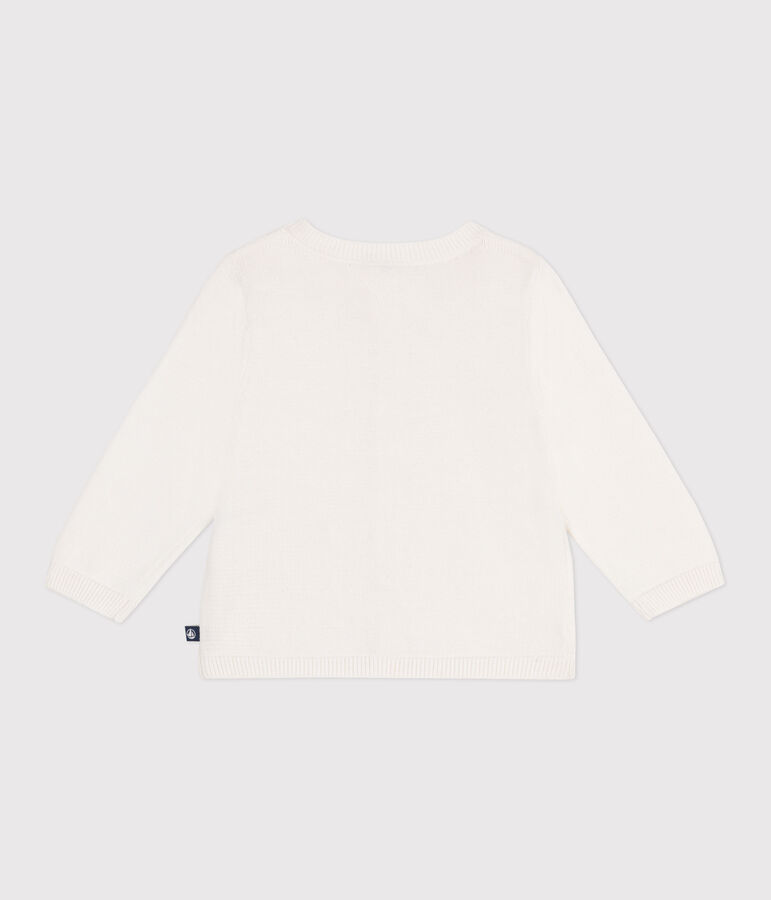 Cardigan b&eacute;b&eacute; en coton point fantaisie blanc