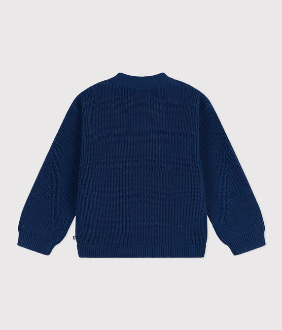 Katoenen geribde meisjescardigan blauw INCOGNITO