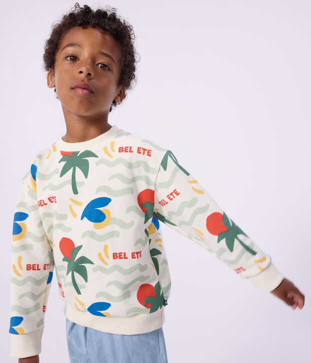 Katoenen sweatshirt met print voor kinderen ecru/multicouleur