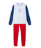 Jongenspyjama met motief (grootste maten) wit ECUME/blauw MAJOR