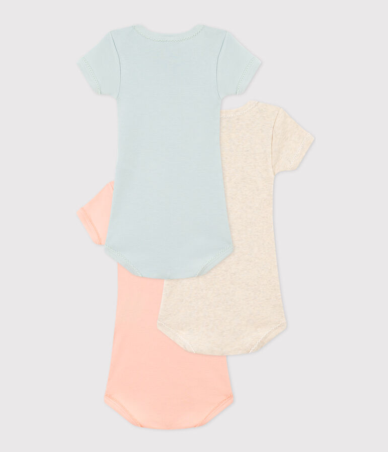 Set van 3 katoenen body's met korte mouwen '130 ans' multicouleur