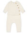 Set van twee babykleertjes, van katoen, merinowol en polyester wit MARSHMALLOW