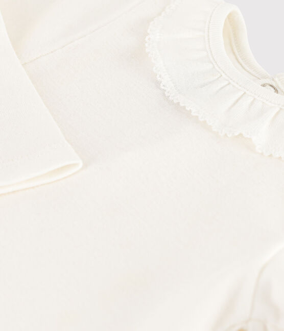 Babybody met lange mouwen en kraagje van katoen wit MARSHMALLOW