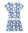 Robe fille imprimée blanc MARSHMALLOW/bleu PERSE